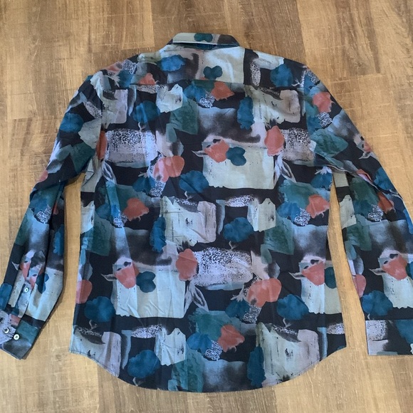 NWT!! BUGATCHI Abatract Print “Caviar” Shaped Fit Shirt - sz XL. $199 - Picture 4 of 10